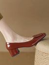Brown low square heel shoes - Wapas