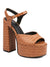 Brown platform espadrille wedge high heels sandals - Wapas