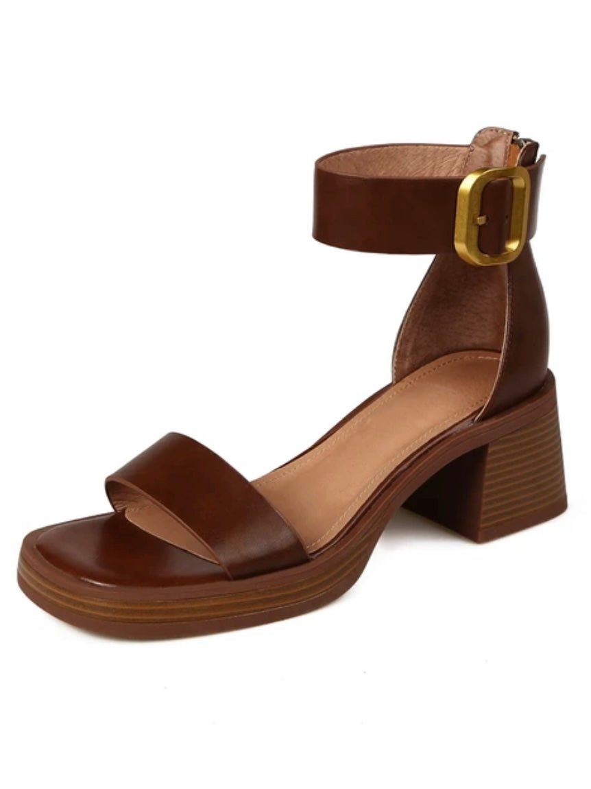 Brown platform sandals - Wapas