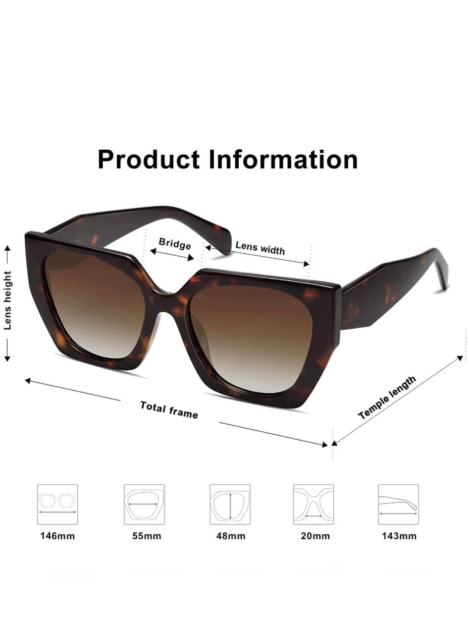 Brown tortuga big square sunglasses - Wapas