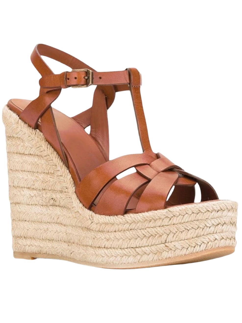 Brown wedge high heels sandals - Wapas