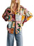 Burgundy multicolored vintage print shirt - Wapas