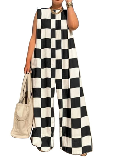 Checkerboard black and white jumper overall - Wapas