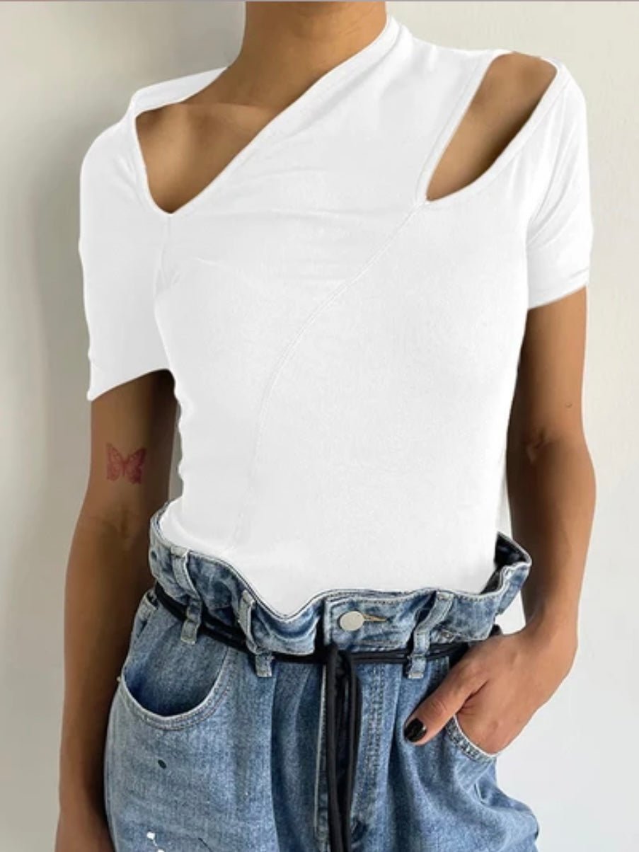 Cutout white tank top - Wapas