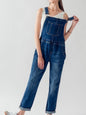 Dark blue denim stretch jumper overall - Wapas