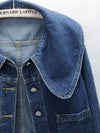Dark blue jeans big neck jacket - Wapas