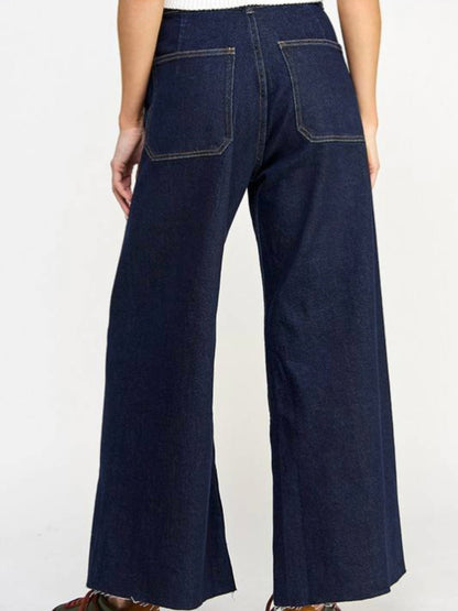 Dark blue jeans wide legs pants - Wapas