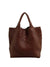 Dark brown faux leather boho handbag - Wapas