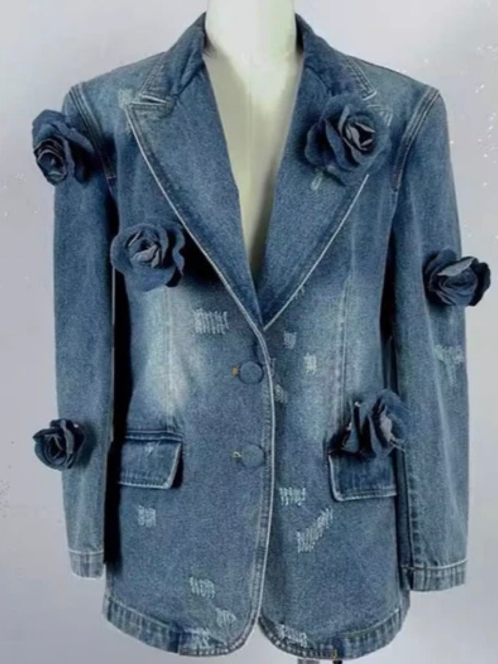 Denim roses blazer - Wapas