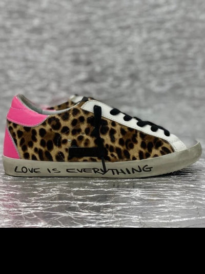 Fuchsia and leopard dirty sneakers - Wapas