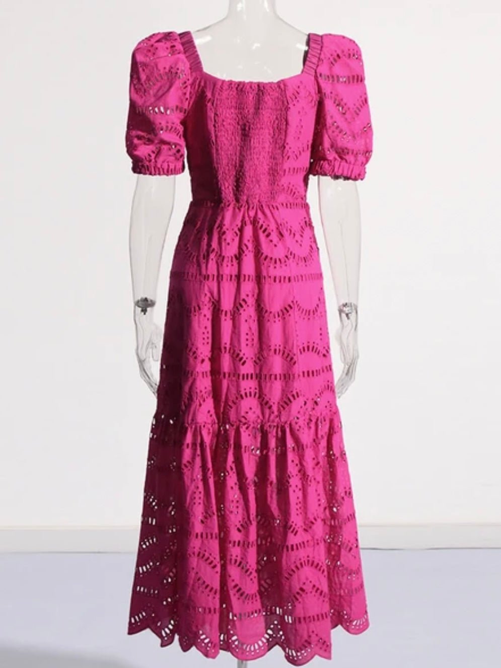 Fuchsia lace maxi dress - Wapas