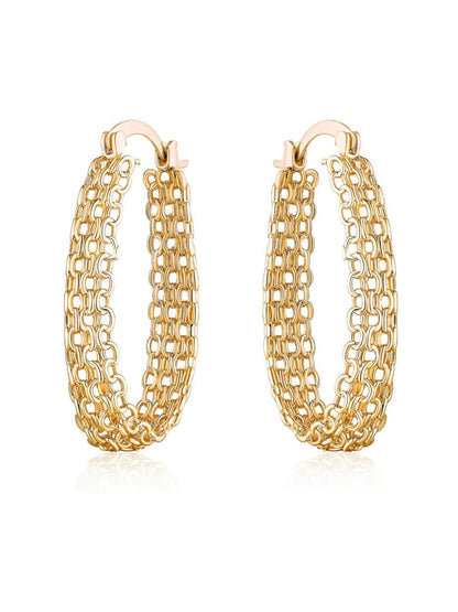 Gold plated round net earrings - Wapas