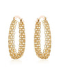 Gold plated round net earrings - Wapas