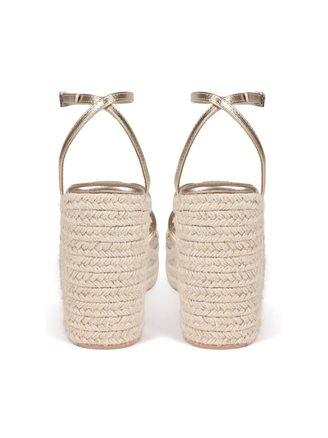 Gold platform espadrille wedge sandals - Wapas