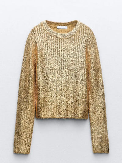 Golden knitted sweater - Wapas