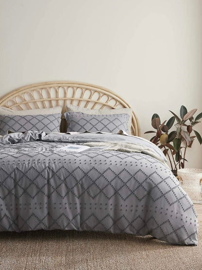 Gray shabby chic duvet cover set - Wapas