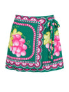 Green and fuchsia set of 2 swimsuit and short floral printed - Wapas