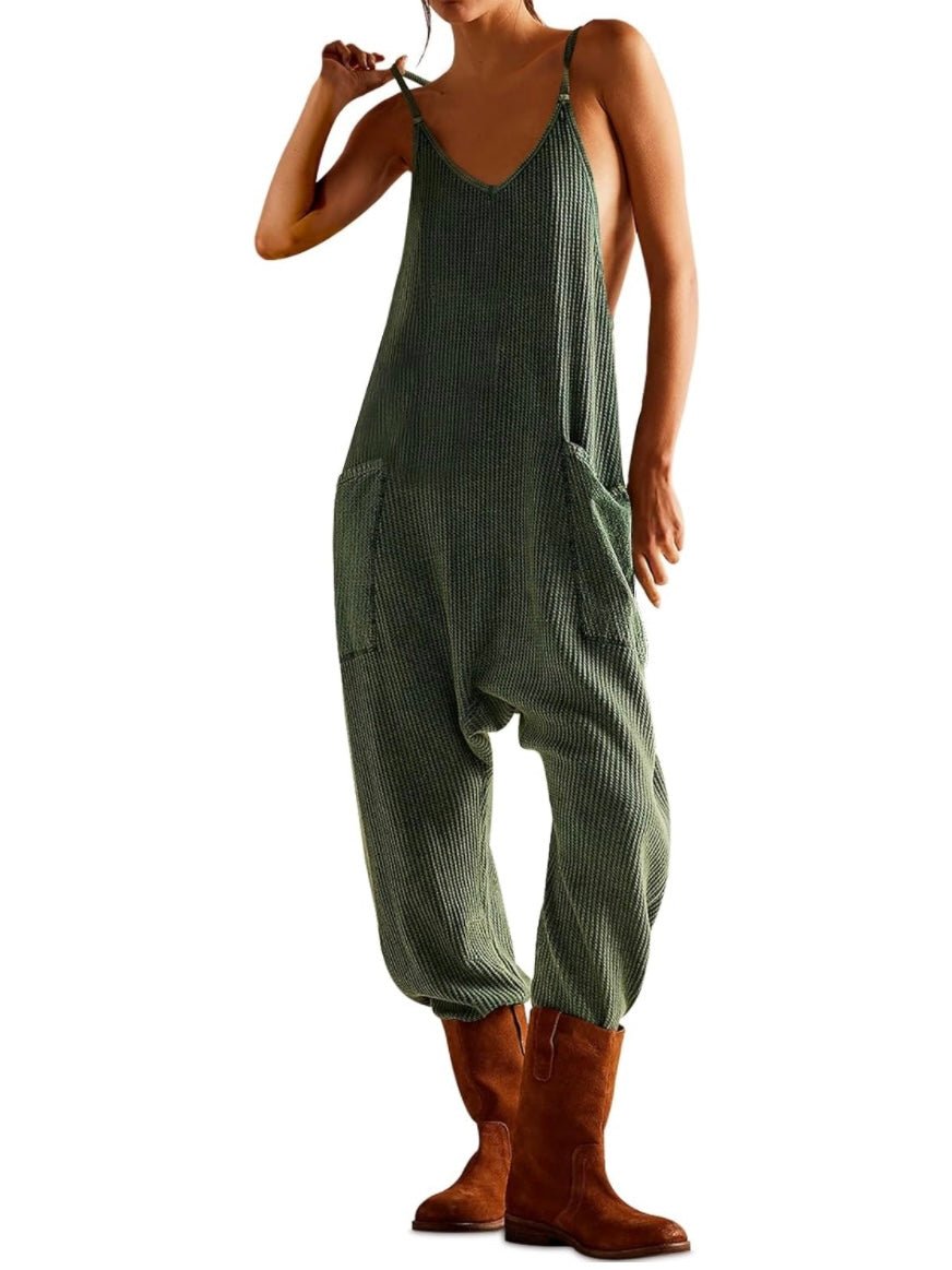 Green army loose jumpsuit - Wapas