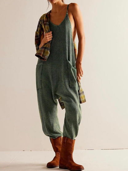 Green army loose jumpsuit - Wapas