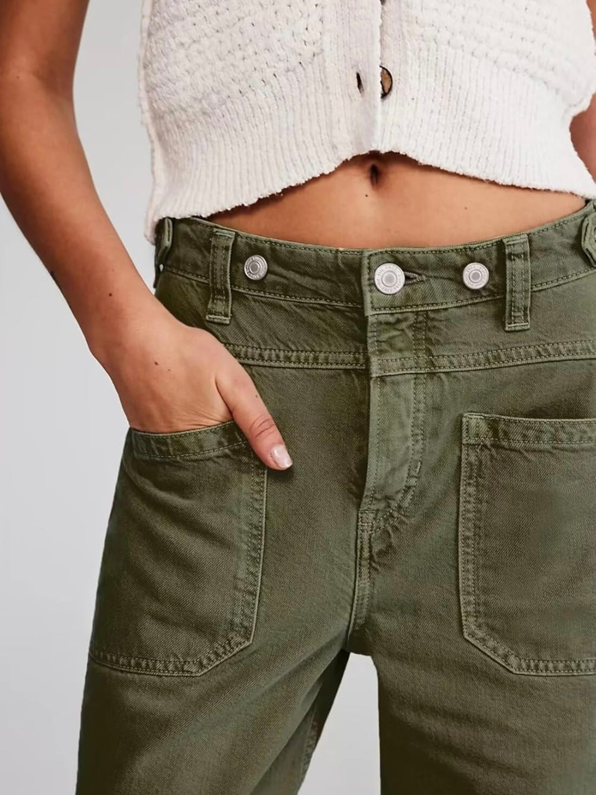 Green contrast jeans detail - Wapas