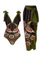 Green herons set of 2 swimsuit and maxi skirt - Wapas