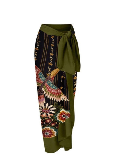 Green herons set of 2 swimsuit and maxi skirt - Wapas