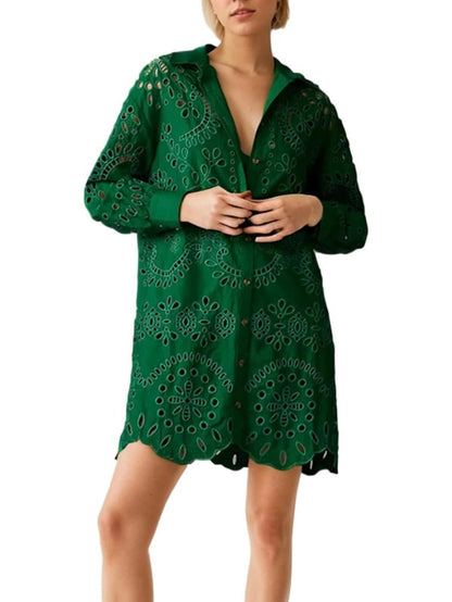 Green lace mini dress - Wapas