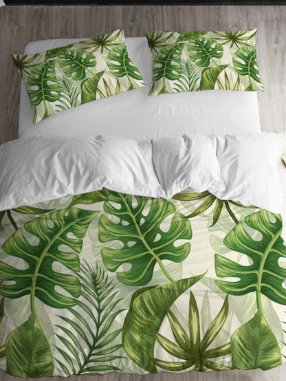 Green leaves and white comforter - Wapas