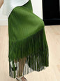 Green tassels tube midi skirt - Wapas