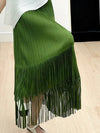 Green tassels tube midi skirt - Wapas