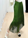 Green tassels tube midi skirt - Wapas