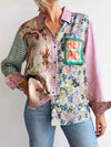 Hey me, L amour pink and beige floral printed shirt - Wapas