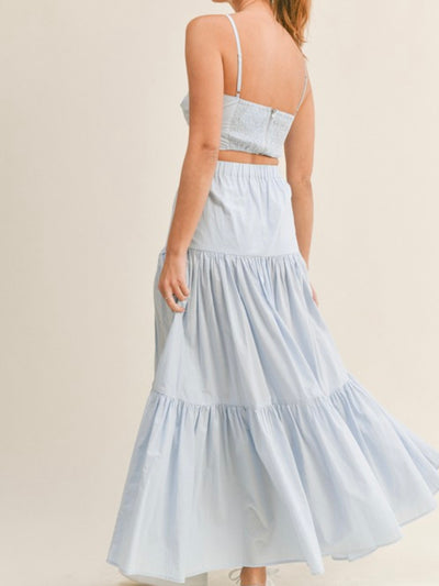 Light blue set of 2 top and skirt