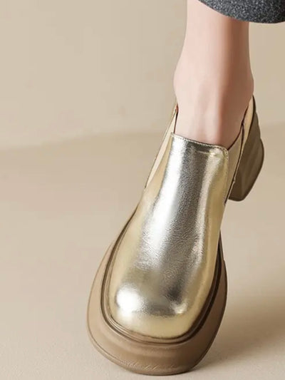 Gold platform shoes