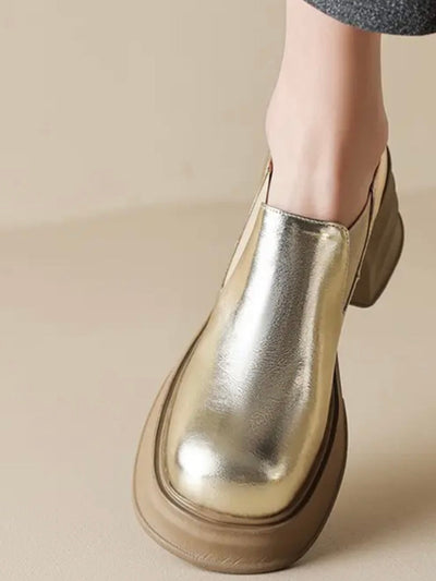 Silver platform shoes