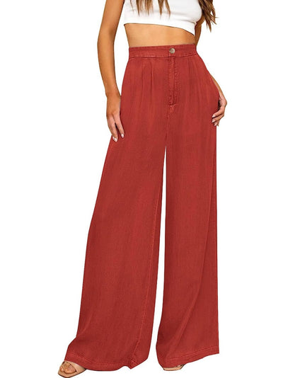 Red wide pants