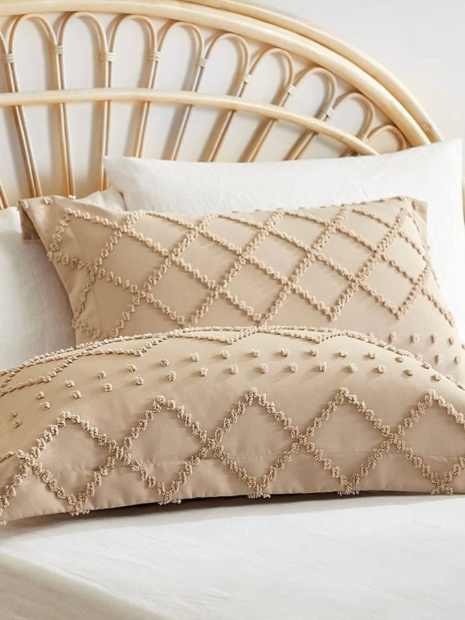 Khaki shabby chic duvet cover set - Wapas