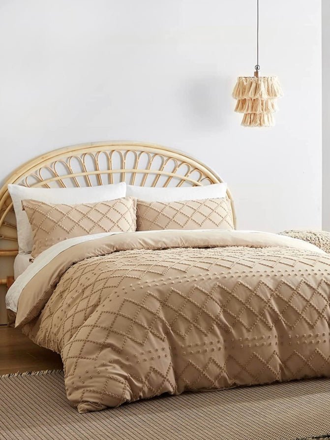 Khaki shabby chic duvet cover set - Wapas