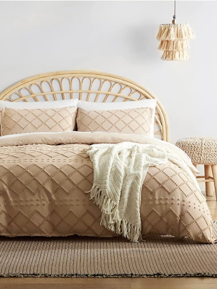 Khaki shabby chic duvet cover set - Wapas