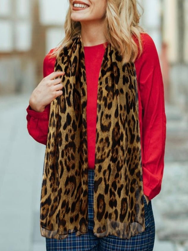 Leopard print light scarf - Wapas