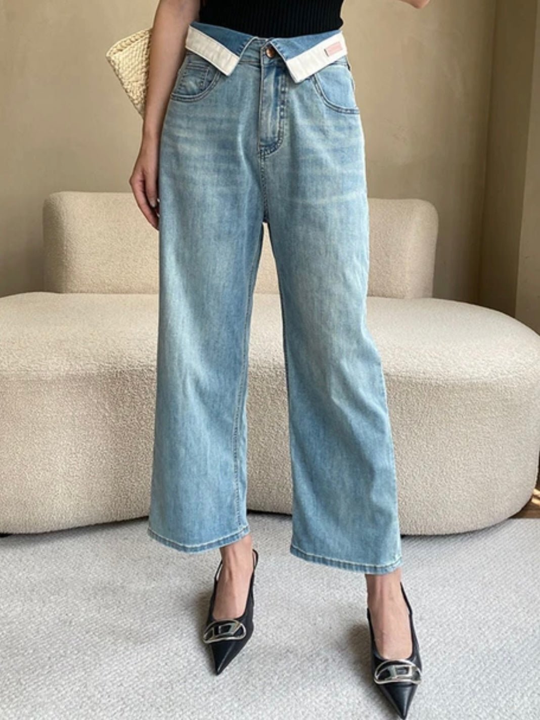 Baby blue capri pants deals