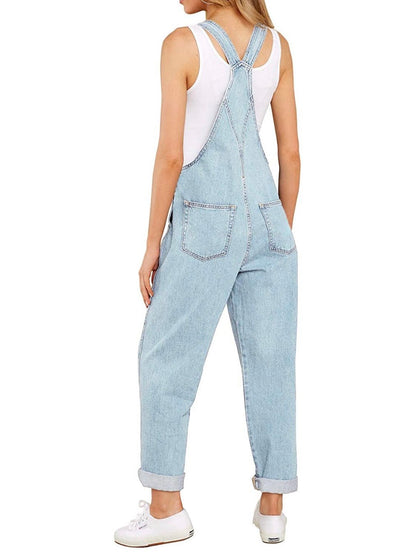 Light blue denim stretch jumper overall - Wapas