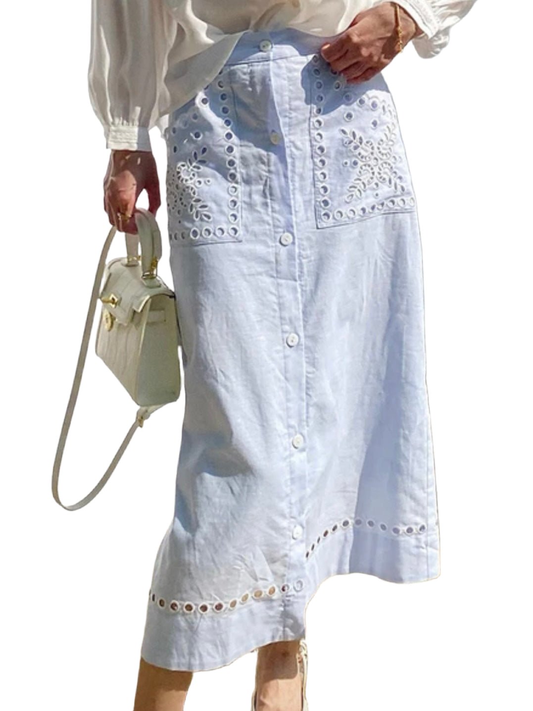 Light blue eyelet maxi skirt Wapas