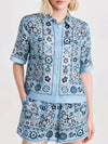 Light blue fish print set of 2 shirt and short - Wapas