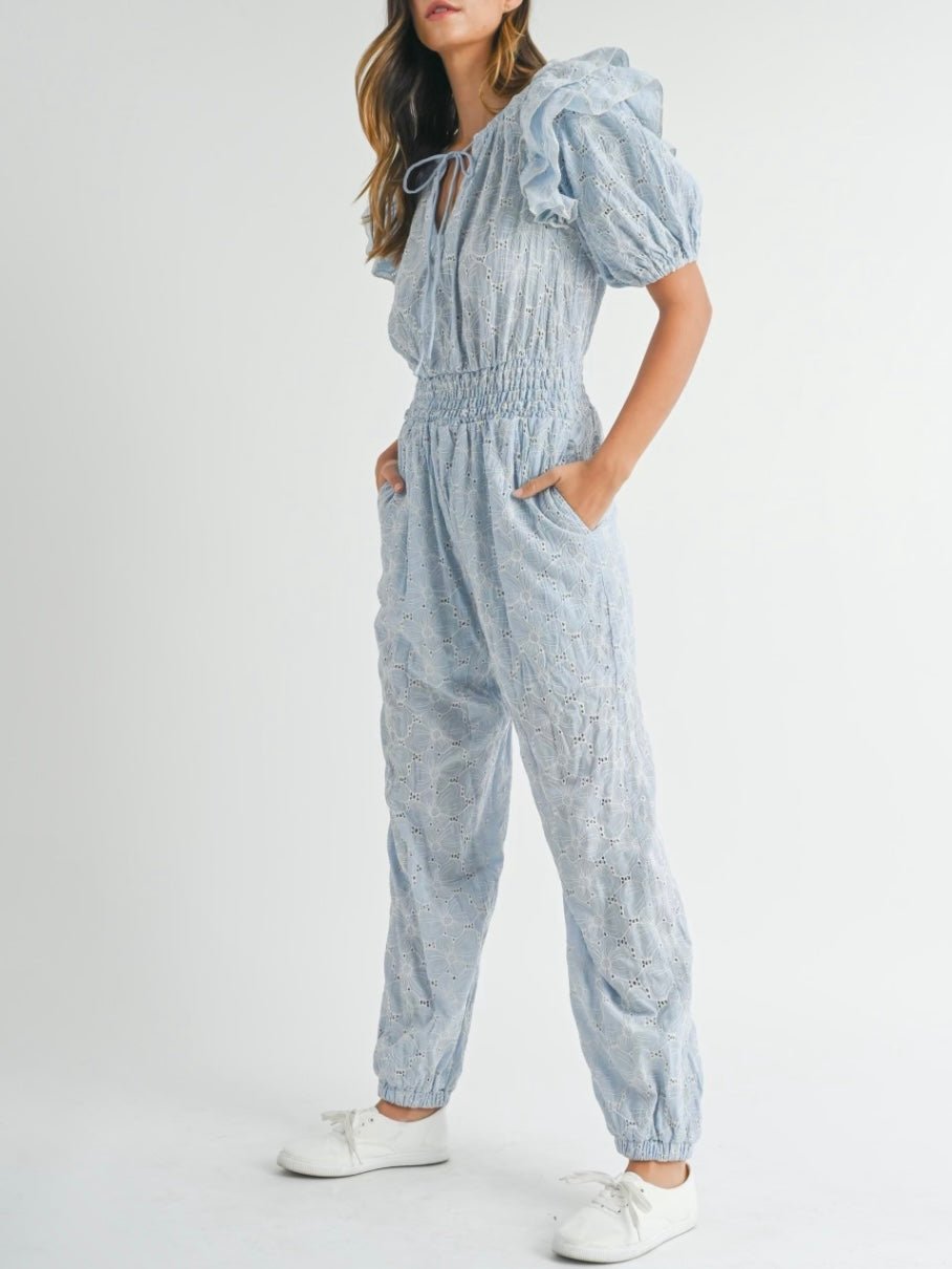 Light blue lace jumper overall - Wapas