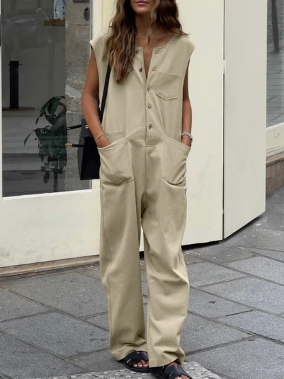 Suit Awama – Casual Short Jumpsuit with Elastic Waist