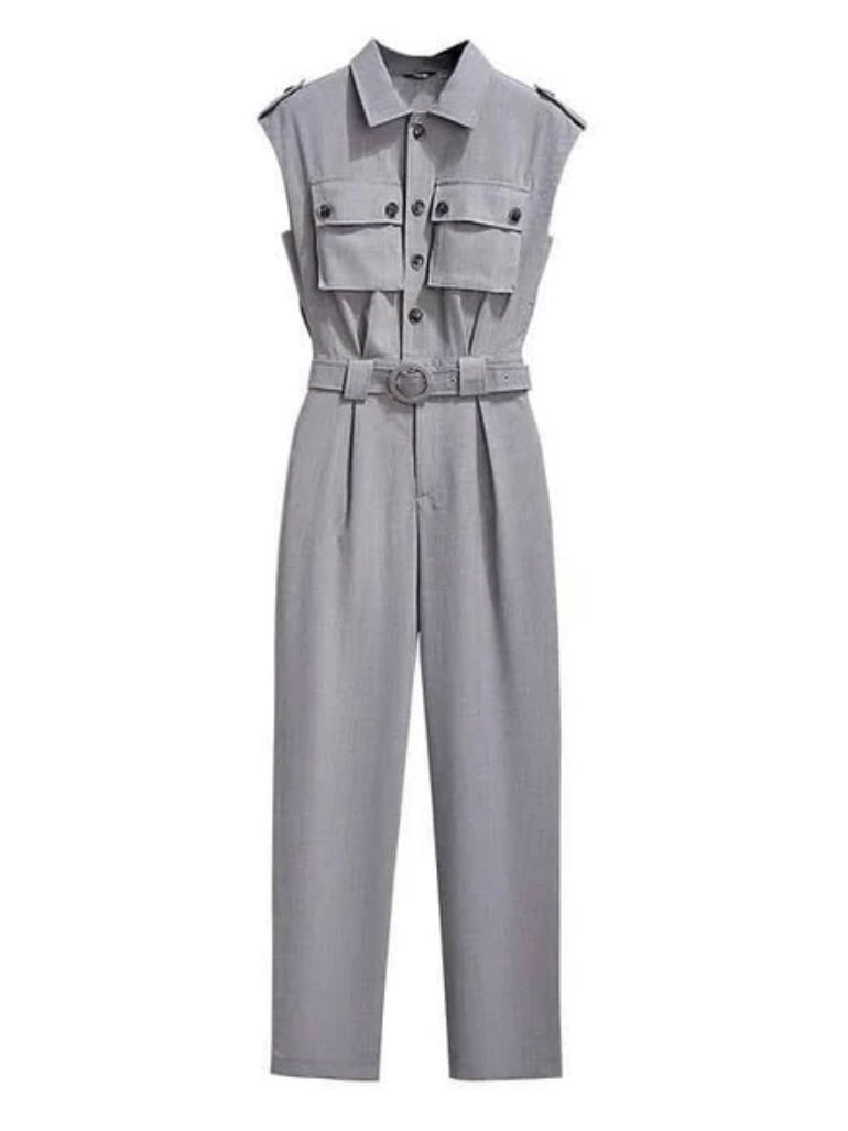 Light gray sleeveless jumper overall - Wapas