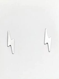 Lightning bolt white gold earrings - Wapas