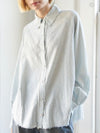 Lines texture light blue denim shirt long sleeves - Wapas