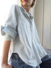 Lines texture light blue denim shirt long sleeves - Wapas